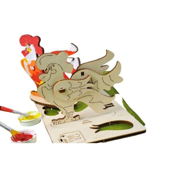 UGears Build And Paint Model Cockerel - Picture 2 of 4